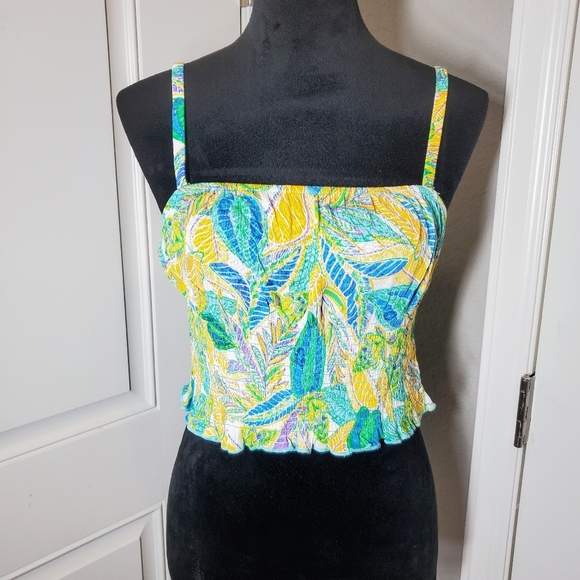 Hippie Rose Colorful Floral Cropped Top Women's Size Medium NWOT - Picture 1 of 16